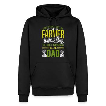 Farming Farmer Dad Father Tractor - Männer Premium Bio Hoodie - Schwarz - Vorne - Nico (187cm)