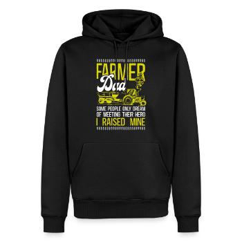 Farming Farmer Dad Father Tractor - Männer Premium Bio Hoodie - Schwarz - Vorne - Nico (187cm)