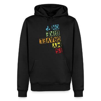 Is My Gravel Bike Ok - Gravel Bike Gravel Ride - Männer Premium Bio Hoodie - Schwarz - Vorne - Nico (187cm)