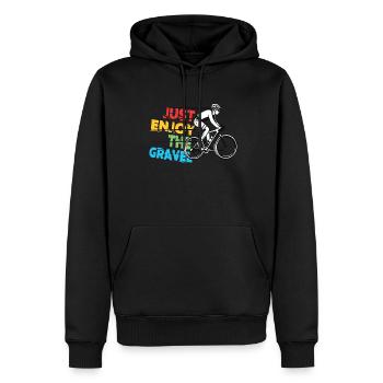 Just Enjoy The Gravel - Gravel Bike Gravel Ride - Männer Premium Bio Hoodie - Schwarz - Vorne - Nico (187cm)