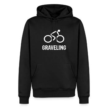 Gravel Bike Graveling Bike Gravel Road Bike Gravel - Sweat à capuche Premium bio Homme - noir - Devant - Nico (187cm)