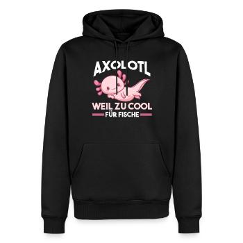 Axolotl - Männer Premium Bio Hoodie - Schwarz - Vorne - Nico (187cm)
