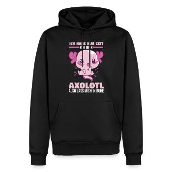 Axolotl - Männer Premium Bio Hoodie - Schwarz - Vorne - Nico (187cm)