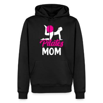 Pilates Mama Mami Mère Amante - Sweat à capuche Premium bio Homme - noir - Devant - Nico (187cm)