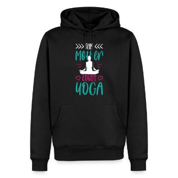 Cette mère aime le yoga maman maman passe-temps - Sweat à capuche Premium bio Homme - noir - Devant - Nico (187cm)