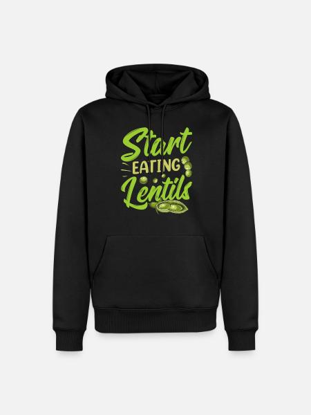 Start eating lentils Lentil soup - Men’s Premium Organic Hoodie - black
