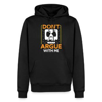 Diskutiere Nicht Mit Mir Argumentieren Argument - Männer Premium Bio Hoodie - Schwarz - Vorne - Nico (187cm)