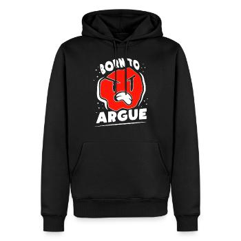 Geboren Um Zu Argumentieren Argument Anwalt - Männer Premium Bio Hoodie - Schwarz - Vorne - Nico (187cm)