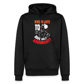 Wer Will Sich Streiten Argument Argumentieren - Männer Premium Bio Hoodie - Schwarz - Vorne - Nico (187cm)