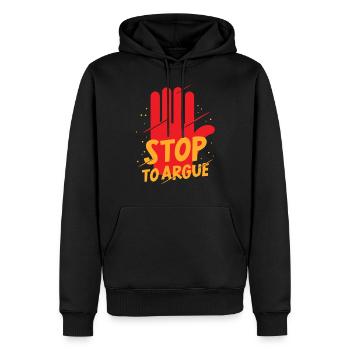 Aufhören Zu Streiten Argumentieren Argument - Männer Premium Bio Hoodie - Schwarz - Vorne - Nico (187cm)