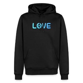 l’amour de la musculation - Sweat à capuche Premium bio Homme - noir - Devant - Nico (187cm)
