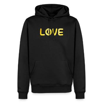 Badminton Liebe - Männer Premium Bio Hoodie - Schwarz - Vorne - Nico (187cm)