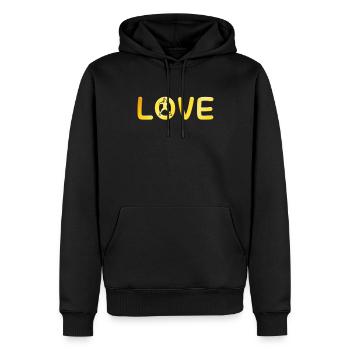 Baseball Liebe - Männer Premium Bio Hoodie - Schwarz - Vorne - Nico (187cm)