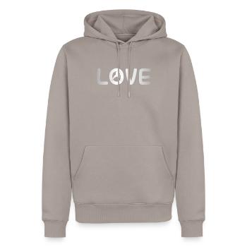 Fußball Liebe - Männer Premium Bio Hoodie - Taupe - Vorne - Nico (187cm)