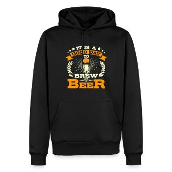It's a good day to brew beer - Männer Premium Bio Hoodie - Schwarz - Vorne - Nico (187cm)