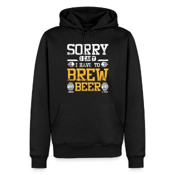 Sorry I can't I have to brew beer - Männer Premium Bio Hoodie - Schwarz - Vorne - Nico (187cm)