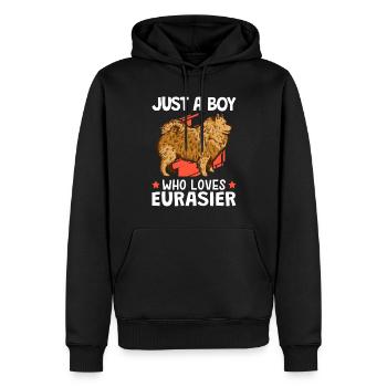 Seul un garçon de l’Eurasie aime le chien eurasien - Sweat à capuche Premium bio Homme - noir - Devant - Nico (187cm)