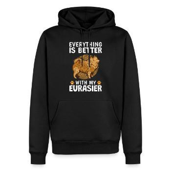 Alles ist besser mit einem Eurasier Eurasian Dog - Männer Premium Bio Hoodie - Schwarz - Vorne - Nico (187cm)