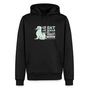 Great animals with great minds seals - Männer Premium Bio Hoodie - Schwarz - Vorne - Nico (187cm)