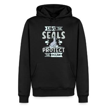 Save te seals protect the ocean - Männer Premium Bio Hoodie - Schwarz - Vorne - Nico (187cm)