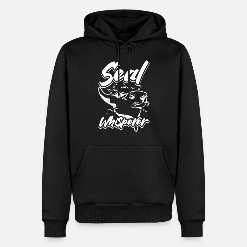 Chuchoteur de phoque - Sweat à capuche Premium bio Homme - noir