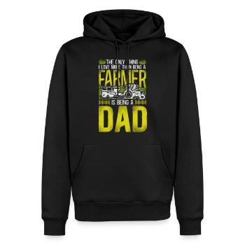 Farming Farmer Dad Father Tractor - Männer Premium Bio Hoodie - Schwarz - Vorne - Nico (187cm)