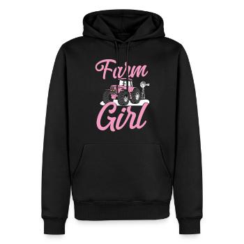 Farming Farmer Girl Tractor Farm - Männer Premium Bio Hoodie - Schwarz - Vorne - Nico (187cm)