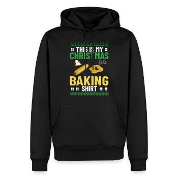 Christmas Baking Cookies Cookies Gingerbread - Men’s Premium Organic Hoodie - black - Front - Nico (187cm)