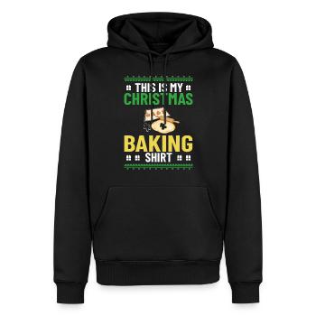 Christmas Baking Cookies Cookies Gingerbread - Men’s Premium Organic Hoodie - black - Front - Nico (187cm)