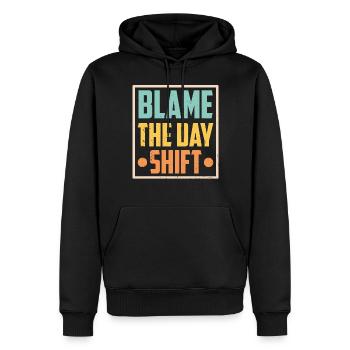 Die Tagesschicht Verantwortlich Machen Beruf - Männer Premium Bio Hoodie - Schwarz - Vorne - Nico (187cm)
