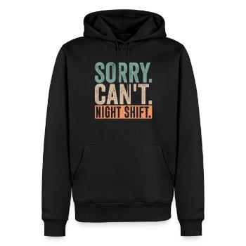 Désolé, je ne peux pas travailler de nuit - Sweat à capuche Premium bio Homme - noir - Devant - Nico (187cm)