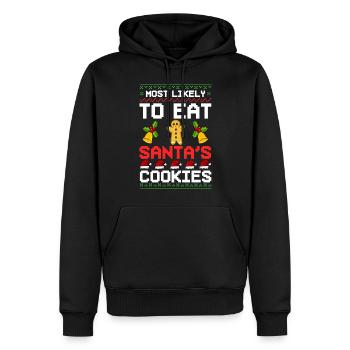 Biscuits de Noël Biscuits Cuisson Biscuits de Noël - Sweat à capuche Premium bio Homme - noir - Devant - Nico (187cm)