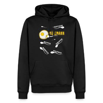 DUSTMAN - Men’s Premium Organic Hoodie - black - Front - Nico (187cm)