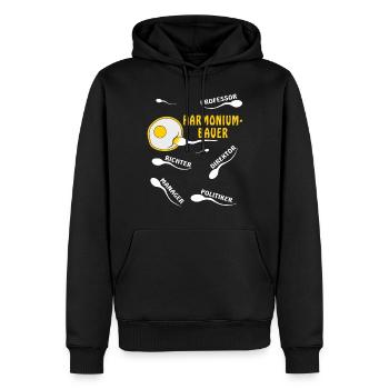 HARMONIUMBAUER - Männer Premium Bio Hoodie - Schwarz - Vorne - Nico (187cm)