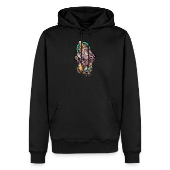 Ganesha I Hindouisme Bouddhisme Motif pour - Sweat à capuche Premium bio Homme - noir - Devant - Nico (187cm)