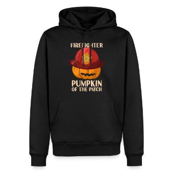 Citrouille pompier dans le lit pour Halloween - Sweat à capuche Premium bio Homme - noir - Devant - Nico (187cm)