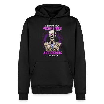 gamer gaming gaming jeux vidéo cadeau - Sweat à capuche Premium bio Homme - noir - Devant - Nico (187cm)