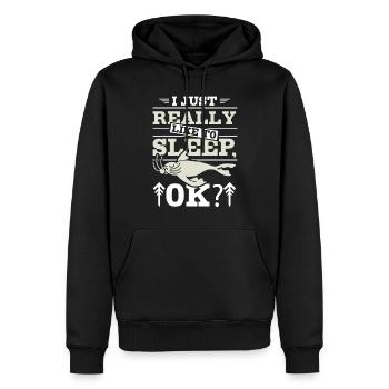 I just realy like to sleep ok - Männer Premium Bio Hoodie - Schwarz - Vorne - Nico (187cm)