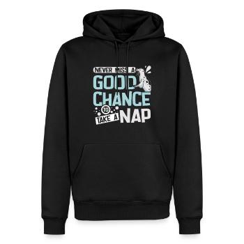 Never miss a good chance to take a nap seal - Männer Premium Bio Hoodie - Schwarz - Vorne - Nico (187cm)