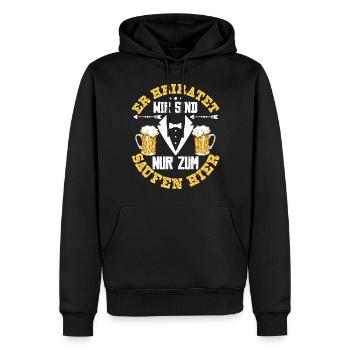Team Bräutigam Junggesellenabschied Trauzeugen - Männer Premium Bio Hoodie - Schwarz - Vorne - Nico (187cm)