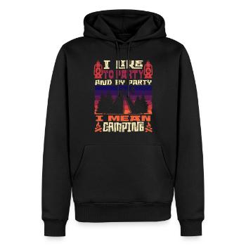 J’aime célébrer mon camp de camping - Sweat à capuche Premium bio Homme - noir - Devant - Nico (187cm)