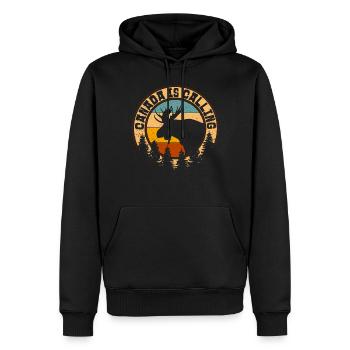 Le Canada appelle les canadiens à partir de vacances - Sweat à capuche Premium bio Homme - noir - Devant - Nico (187cm)