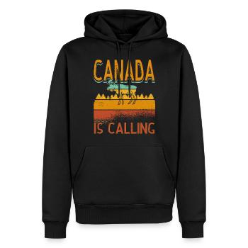 Le Canada appelle les canadiens à partir de vacances - Sweat à capuche Premium bio Homme - noir - Devant - Nico (187cm)