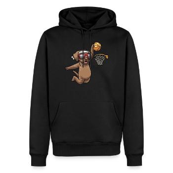 Chesapeake Bay Retriever Hund Beim Basketball - Männer Premium Bio Hoodie - Schwarz - Vorne - Nico (187cm)