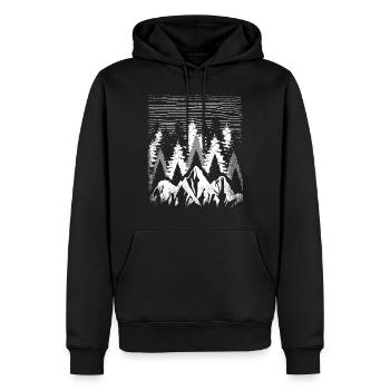 Wald Hiking Natur Bäume Outdoor Wandern Berge - Männer Premium Bio Hoodie - Schwarz - Vorne - Nico (187cm)