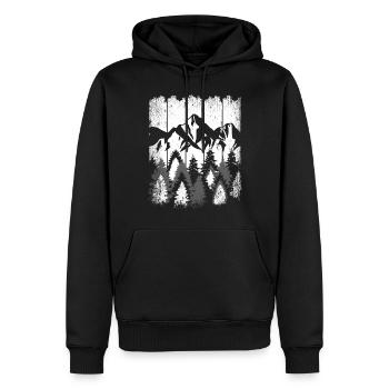Wald Hiking Natur Bäume Outdoor Wandern Berge - Männer Premium Bio Hoodie - Schwarz - Vorne - Nico (187cm)