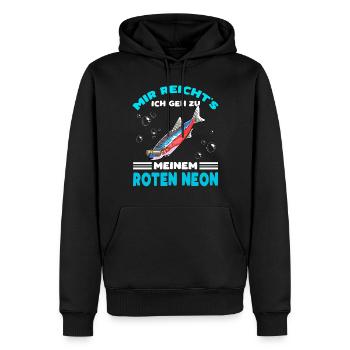 Roter Neon Fischzüchter Fischhaltung Fischhalter - Männer Premium Bio Hoodie - Schwarz - Vorne - Nico (187cm)
