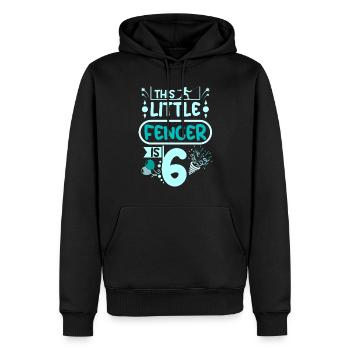 6th birthday this little fencer is 6 years old - Men’s Premium Organic Hoodie - black - Front - Nico (187cm)