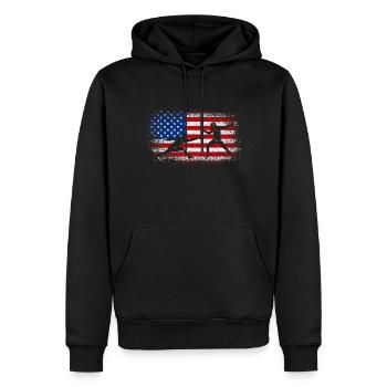 Usa American Flag Fencing 4th of july - Men’s Premium Organic Hoodie - black - Front - Nico (187cm)