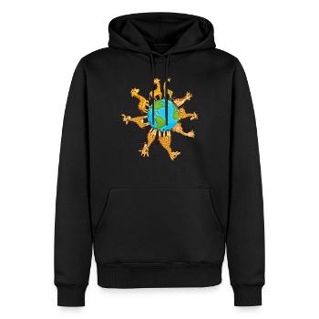 Giraffe Earth Day Giraffes Earth Day Giraffes - Männer Premium Bio Hoodie - Schwarz - Vorne - Nico (187cm)